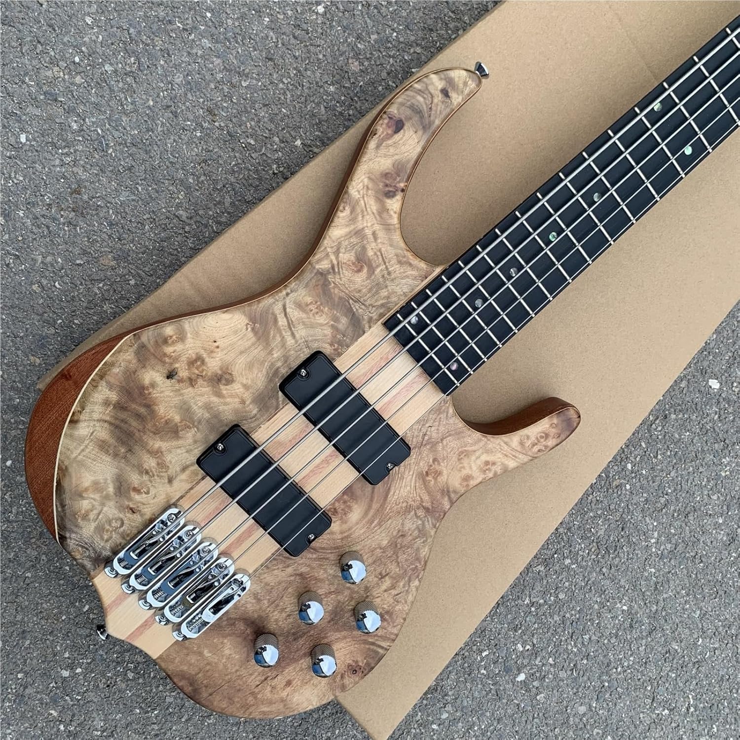 Beginner Electric Guitar Kits Five String Electric Bass Tree Burl Solid Wood Single Board Amplifier Circuit Neck Sandwich Body
