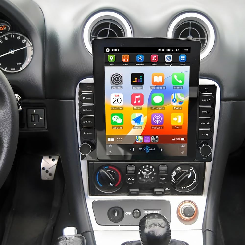 Double Din Car Stereo Radio Upgraded for Mazda Miata MX-5 MX5 2006-2015 GPS Navi Head Unit 9.7 inch Touch Screen Android 14 Support Wireless Carplay Android Auto-/FM/SWC/WiFi/Bluetooth/Camera