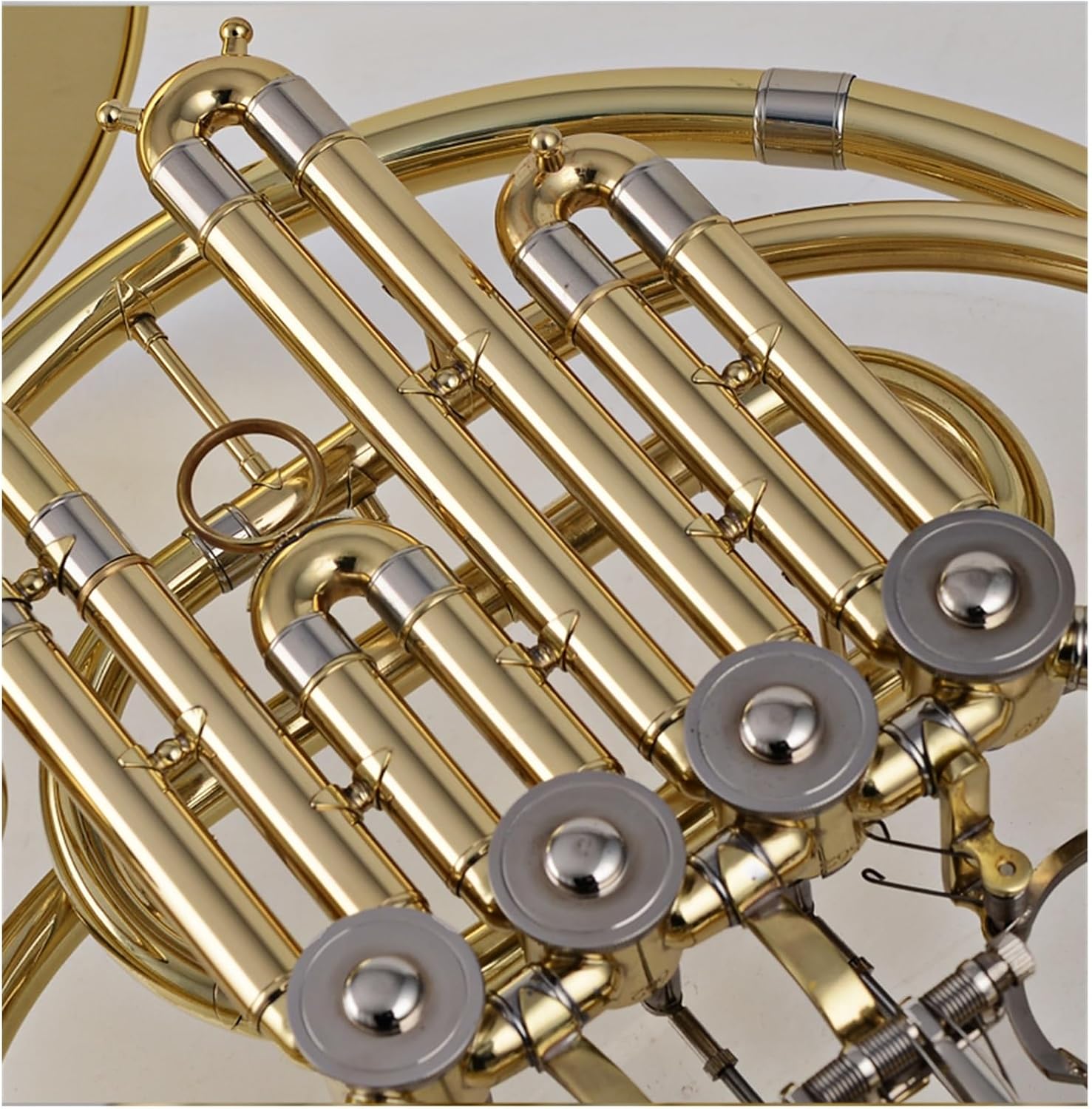 Lacquer gold B flat 4 key single row professional instrument French horn