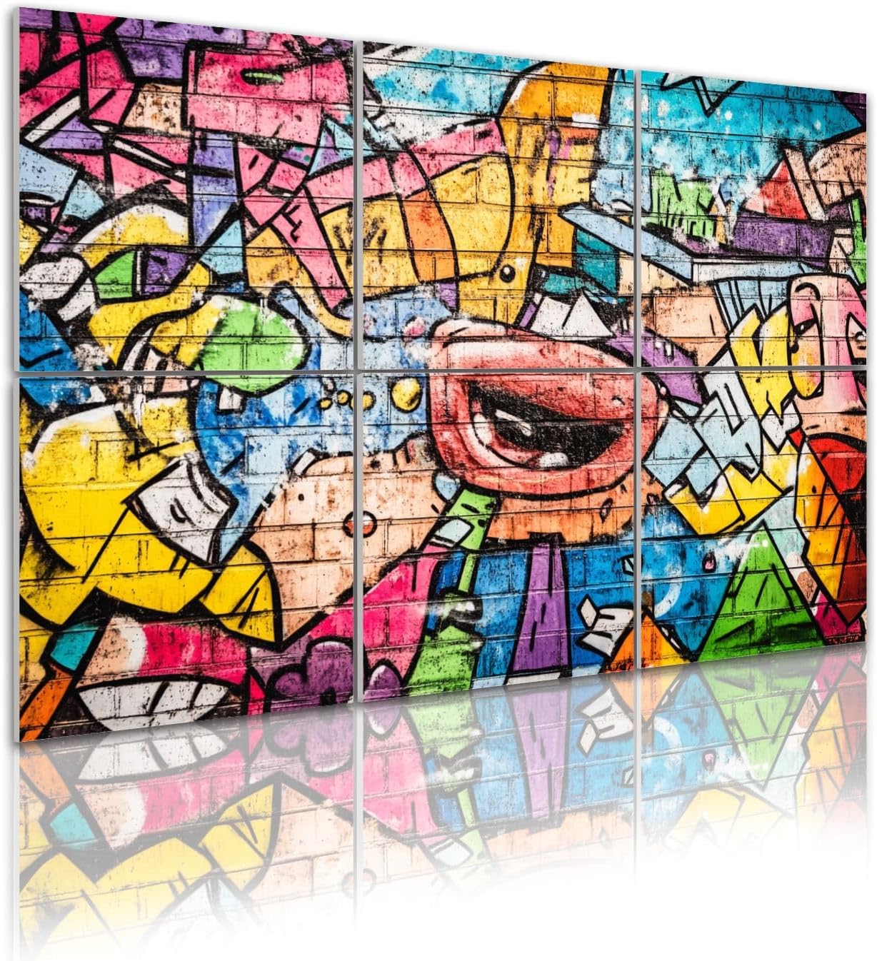 6 Pack Art Acoustic Panels Cool music graffiti urban style Sound Absorbing Panel 48