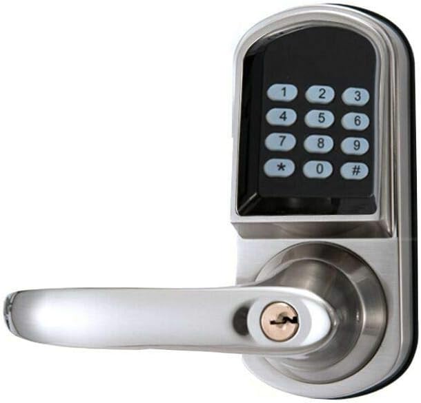 Left Hand Digital Keypad Door Lock Stainless Steel Electronic Keyless Entry Door Lock Digital Combination Higher Security Door Knob (Pass Code or Card)
