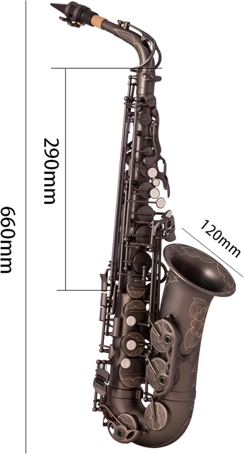 Professional Saxophone Black Nickel E Flat Sax Alto Saxophone Brass Lacquered Gold E Flat Sax 82Z Key Type Woodwind Instrument Brass Sax Beginners Kit