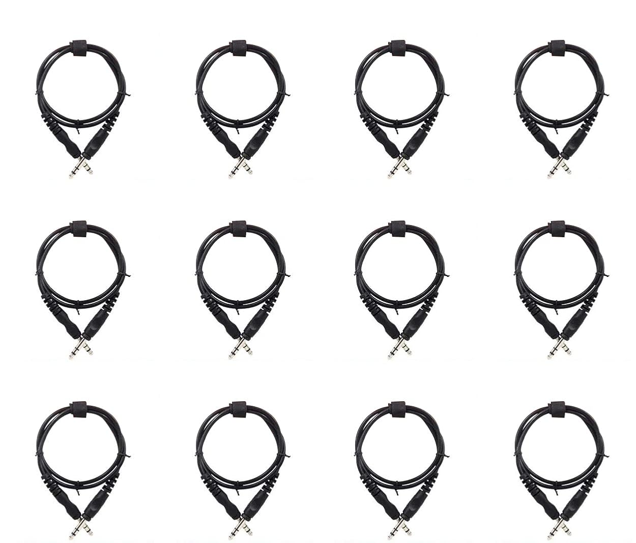 Rockville 12 RCTR103B Black 3' 1/4'' TRS to 1/4'' TRS Cable 100% Copper