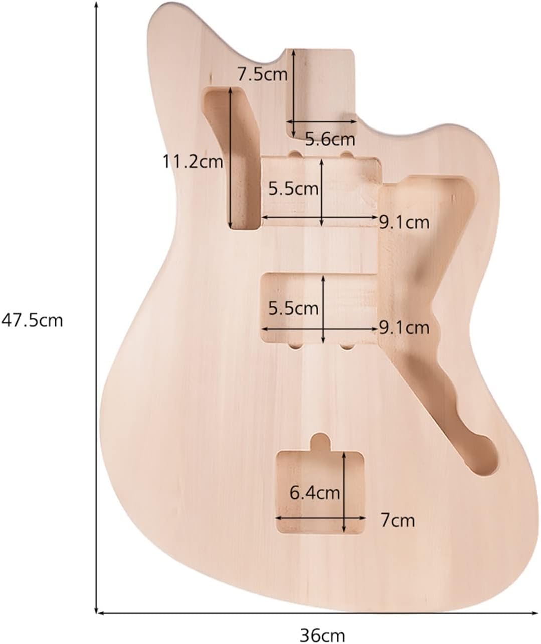 Electric Guitar Unfinished Body Guitar Barrel Blank Basswood Guitar Body Replacement Parts DIY Guitar Kit