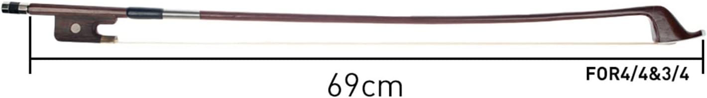 TSTS Full Size 4/4 Upright Double Bass Bow French Style Brazilwood Handmade Bass Bow White Horsetail Round Stick Professional Violin Bow
