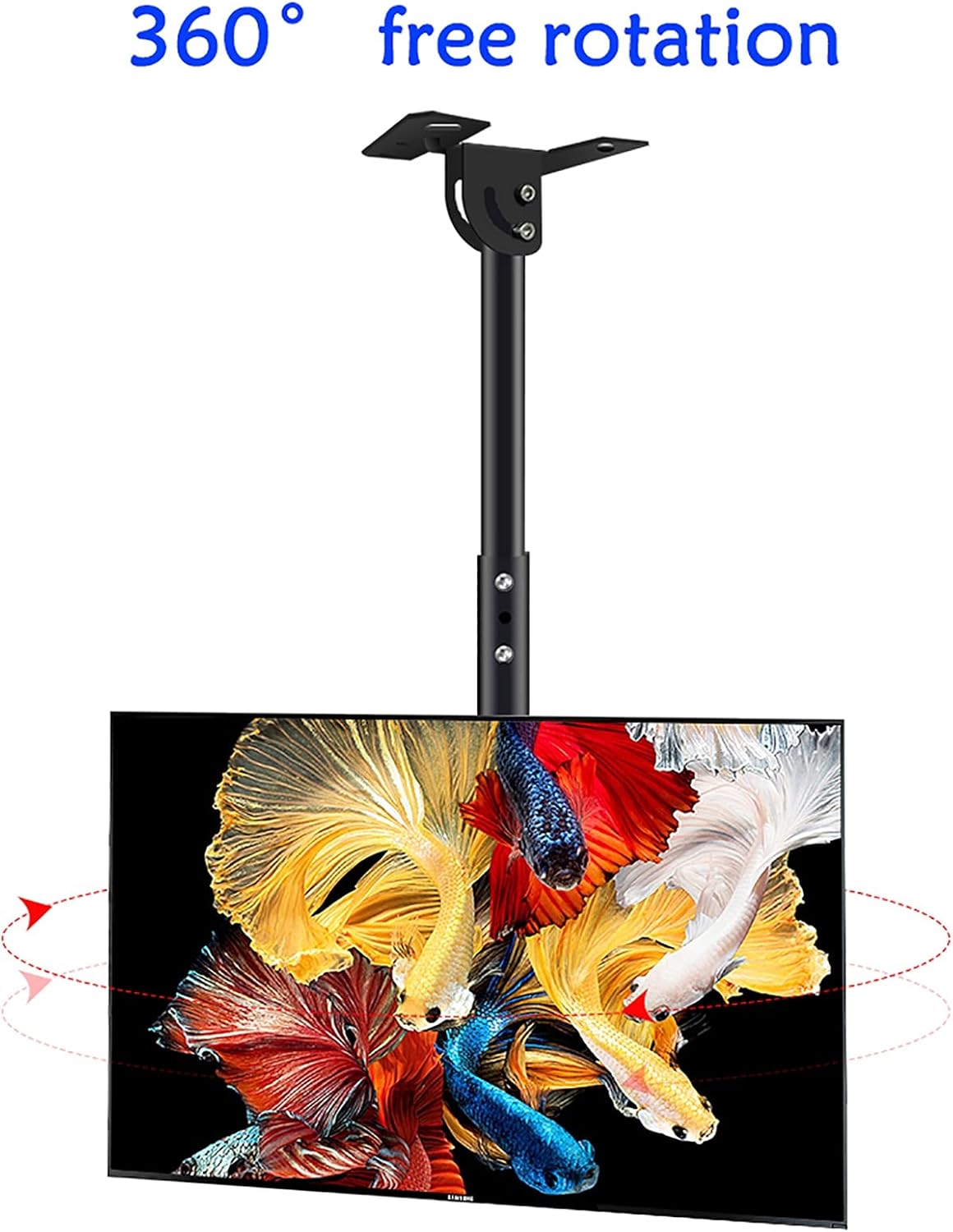 TV Stand tv Wall Mount Adjustable Heigh Ceiling TV Mount Bracket, 90° Tilt TV Bracket, for Most 19-55 Inch LED Screen Display,1m