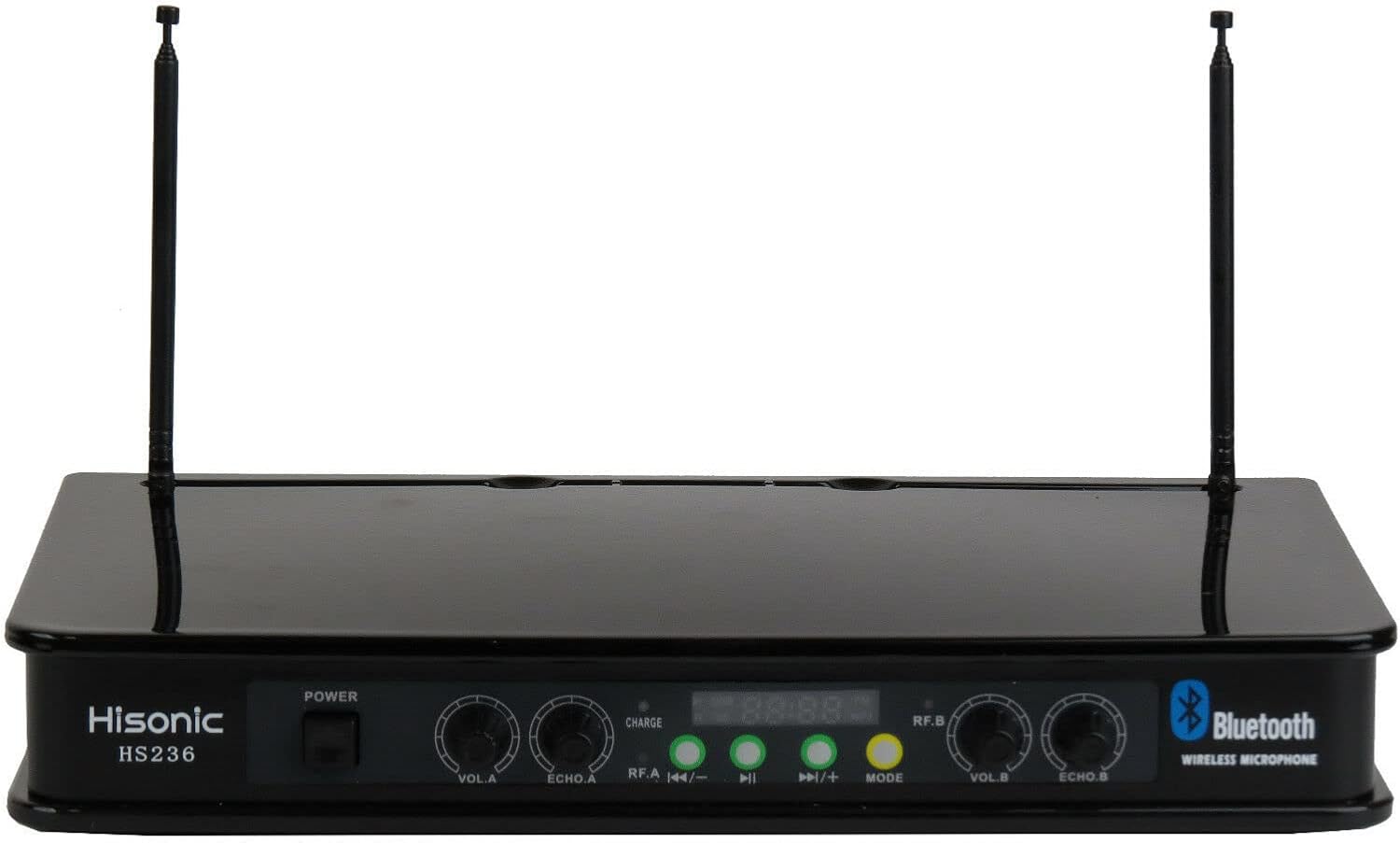 Hisonic HS236 Bluetooth VHF Handheld Wireless Microphone System Portable and Rechargeable Battery Installed,2 Handheld Microphone