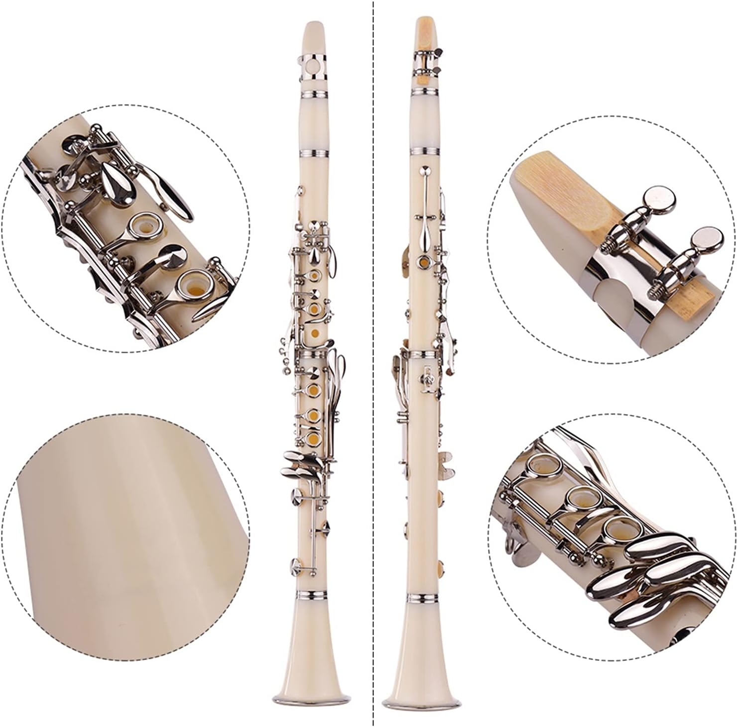 Clarinet Set ABS 17-Key Clarinet Bb Flat with Case Gloves Cloth Reed Case Reeds Accessories Woodwind Instrument Professional Clarinet (Color : Pink)