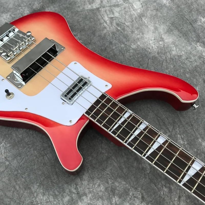 4-String Electric Bass Guitar - Vibrant Sunburst Gloss Finish, 22-Fret Rosewood Fretboard