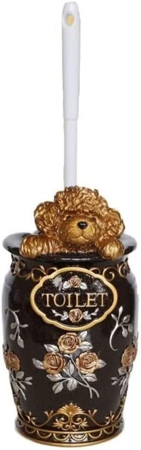 Toilet Brushes Toilet Brush and Holder Resin Toilet Brush and Holder Bathroom Toilet Toilet Brush Set Poodle Dog with Base Removable Toilet Bowl Brush Toilet Brush Holder Toilet Brush with