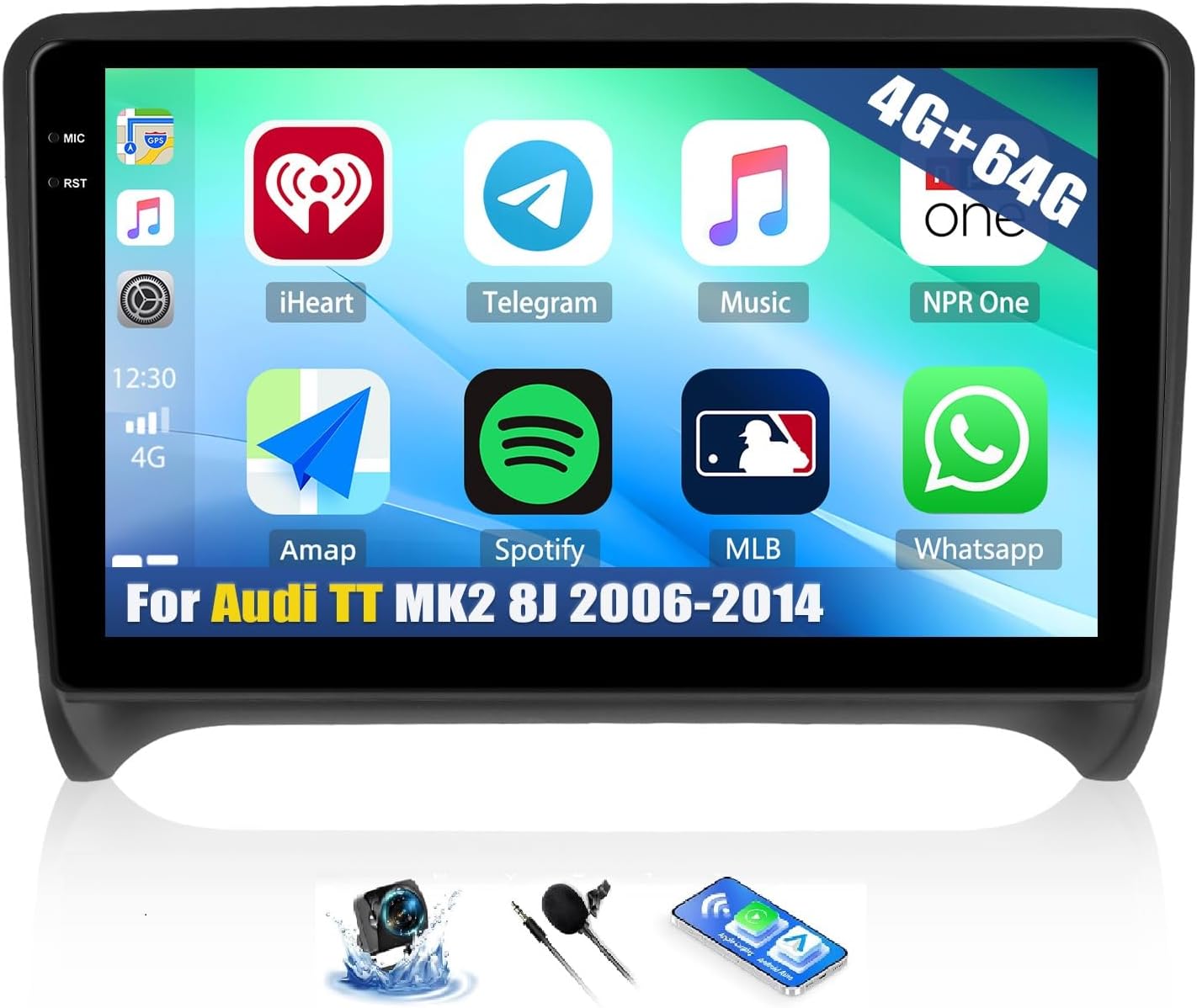 Car Radio Stereo for Audi TT MK2 8J 2006-2014, 4+64G Android 15 9