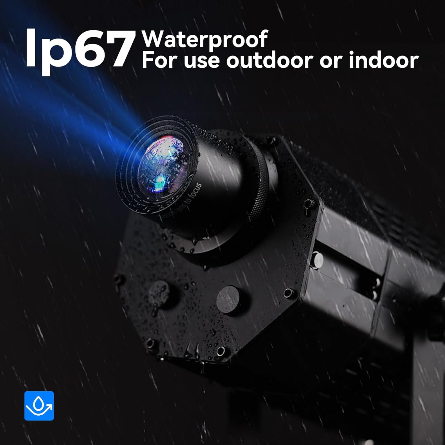 240W LED Logo GOBO Projector Ip67 Waterproof DJ Effect Light Including Free Custom Glass GOBO to Project Image for Business Hotel Company Store Wedding Advertising Indoor and Outdoor Use