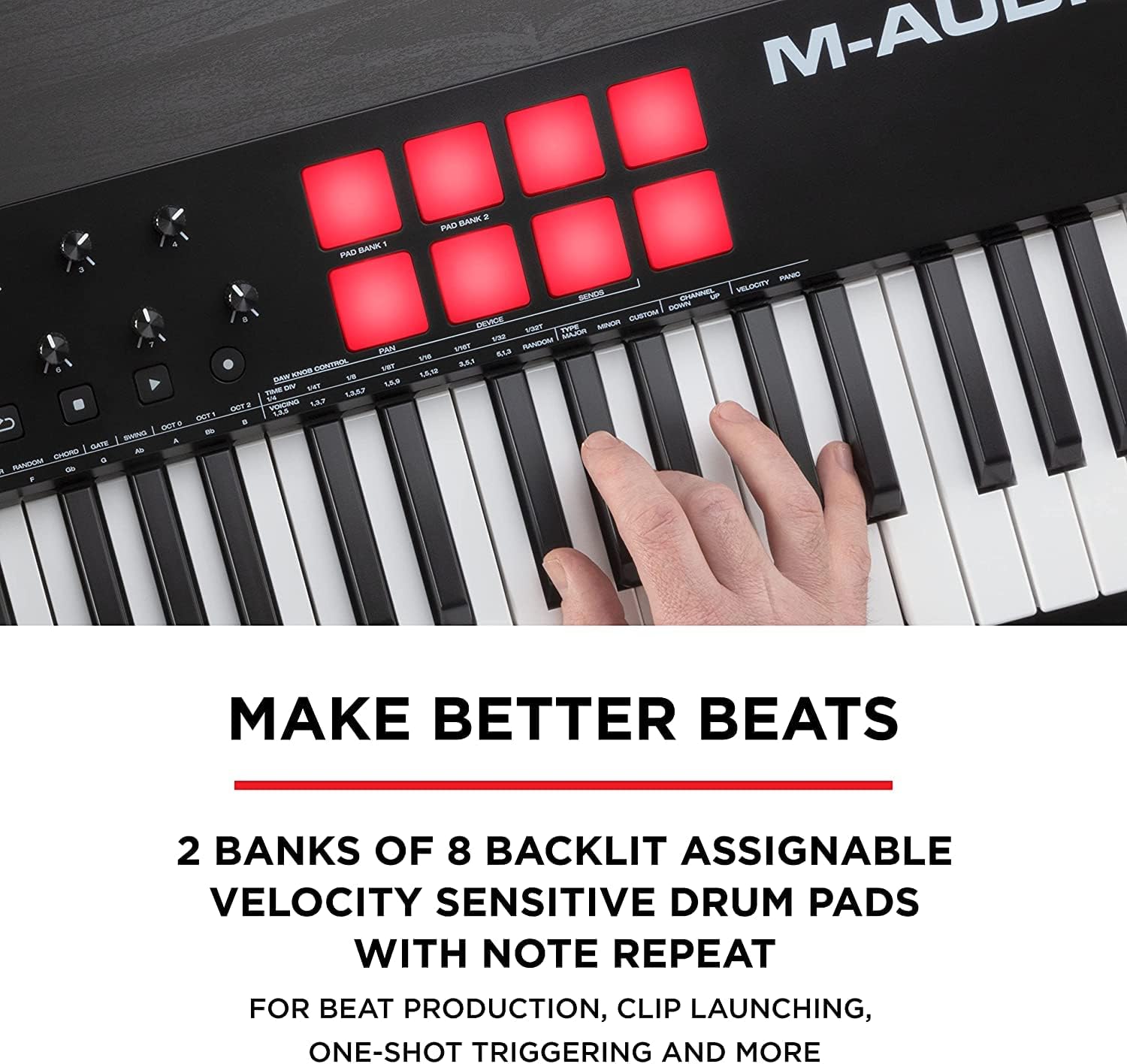 M-AUDIO Oxygen 61 MKV MIDI Controller Bundle with Headphones for Studio Recording, Music Production, Podcasting and Streaming