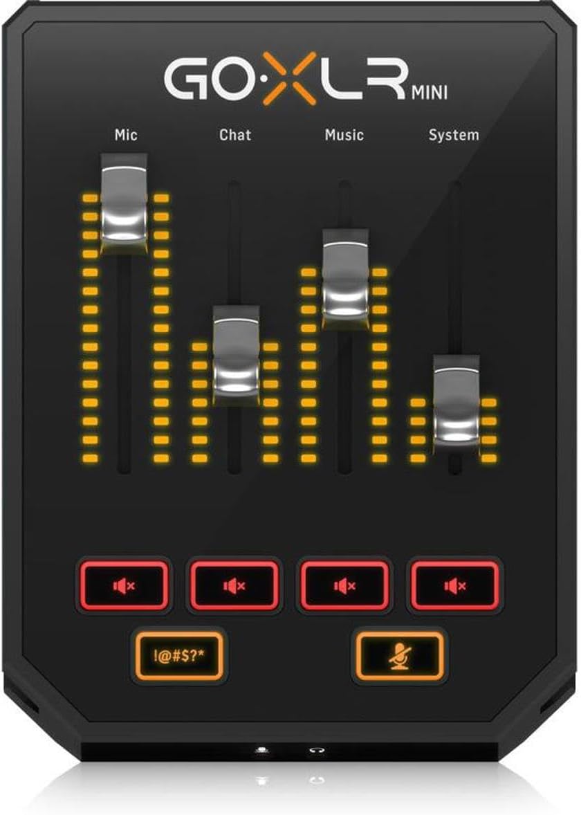 TC Helicon GoXLR MINI Online Broadcast Mixer with USB/Audio Interface and Midas Preamp, Officially Supported on Windows