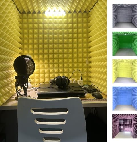 Desktop Soundproof Cover, Portable Foldable Recording Vocal Booth, Home Studio Office Microphone Isolation Shield, Microphone Recording Equipment (Color : Dark Gray)