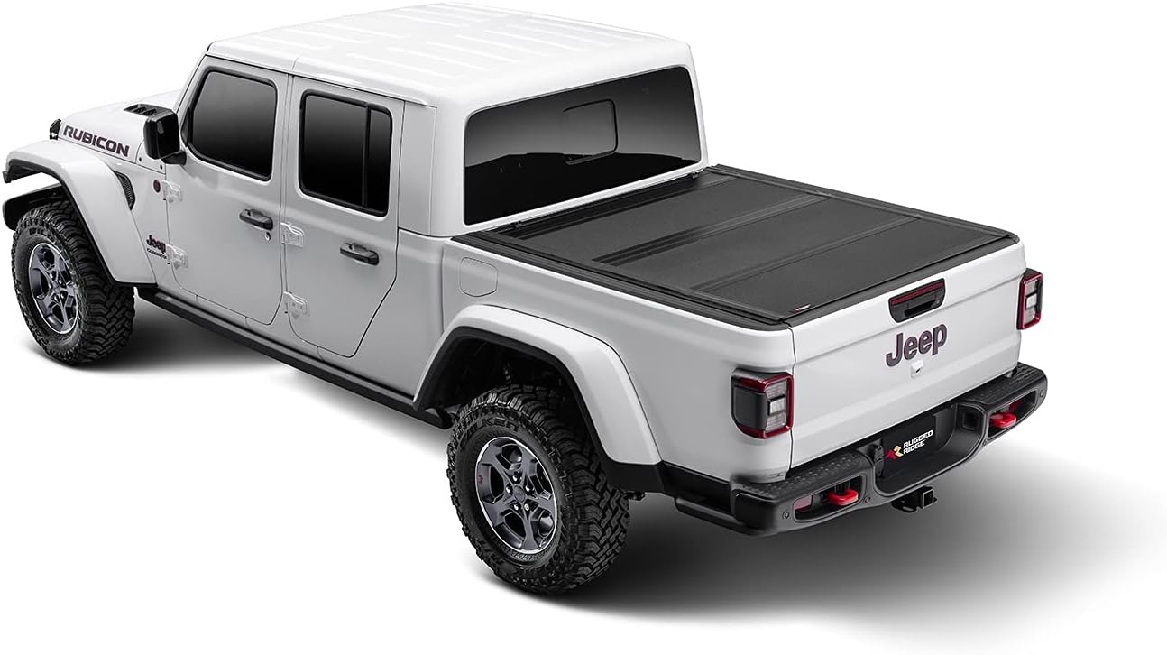 Rugged Ridge Armis Hard Folding Tonneau Cover for Jeep Gladiator JT | Tri-Fold, Weather Resistant, Full Bed Access | 13550.24 | Fits 2020-2025 Jeep Gladiator JT