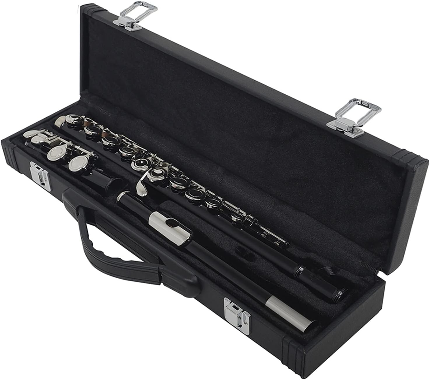 Flutes Silver Key Cupronickel Flute 16 Holes Closed Hole C Tone Black Flute Woodwind Instrument with Case