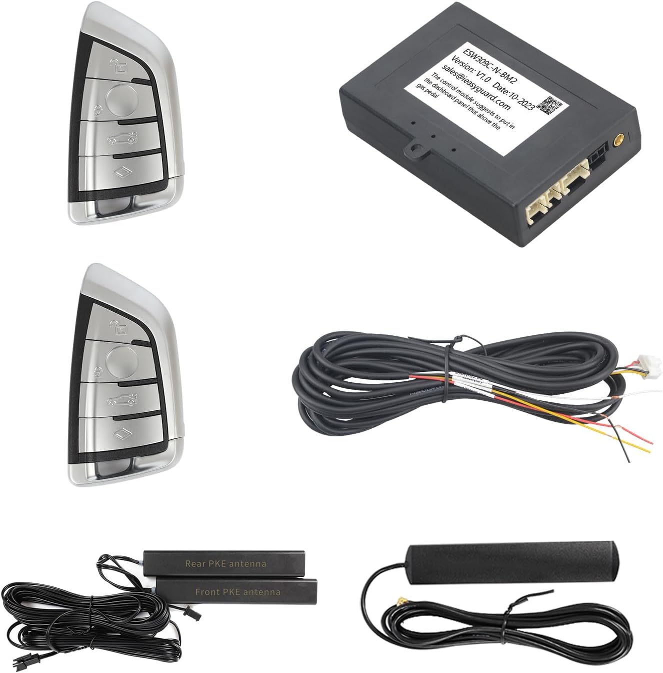 EASYGUARD PKE kit Passive keyless Entry Smart Key Replacement fit for BMW 2018+ G Series Cars with Factory OEM Push Start Button Without Comfort Access (ESW309C-N-BM2)