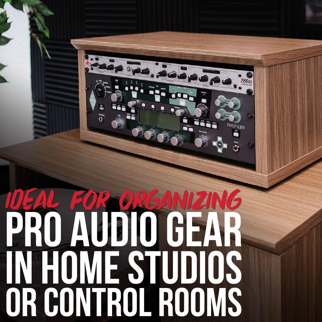 Gator Frameworks Elite Furniture Series 2U Wood Desktop Studio Rack in Standard Black Finish (GFW-ELITERK-2U-BLK)