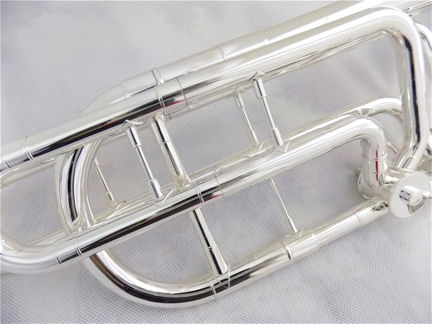 Standard Trombone Bass Trombone Bb/F/EB/D with Case Mouthpiece Silver Plated Trombone Musical Instruments Slide Trombones Valve Trombone (Color : Silver Plated)