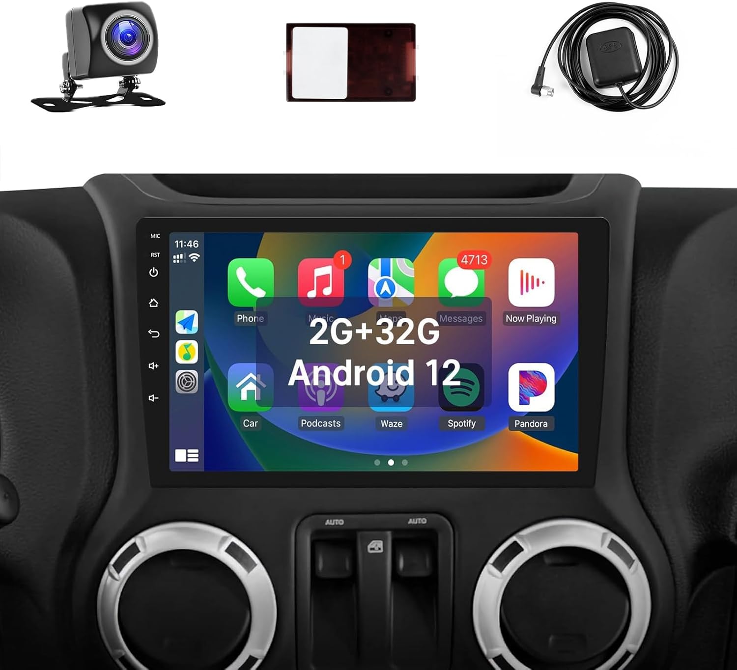 Leadfan Car Radio Stereo for Jeep Wrangler JK Dodge Ram 1500 2500 3500 Grand Caravan Replacement with Wireless Carpaly Android Auto, 10.1'' IPS Touchscreen BT GPS Navi WiFi Backup Camera