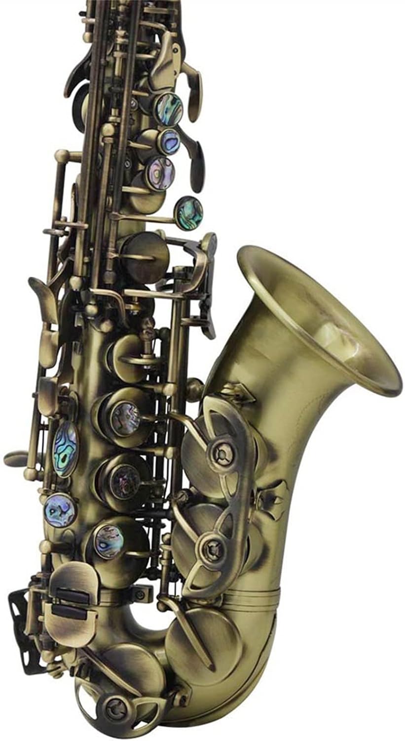 KESHUO Vintage Style Bb Saxophone Sax Brass Material Woodwind Instrument with Case Gloves Cleaning Cloth Brush Sax Strap Mouthp Brass Sax Beginners Kit