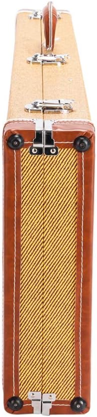 Electric Guitar Hard Case, Yellow Square Wooden Case with Lock and Plush Interior for 39-Inch Guitars