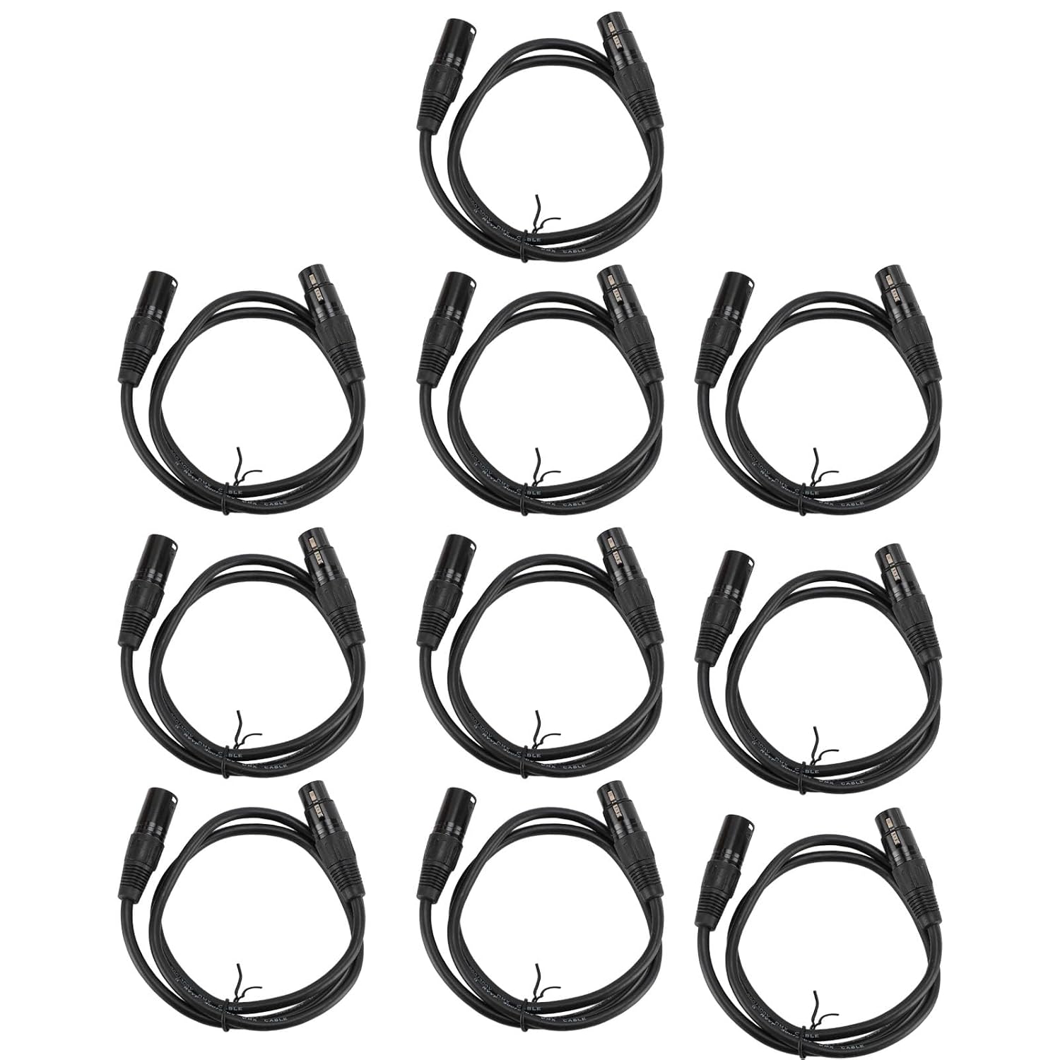 10PCS Stage Signal Cable, XLR Male to Female Cable, Stage Signal Wire for Providing A Stable and Excellent Connection