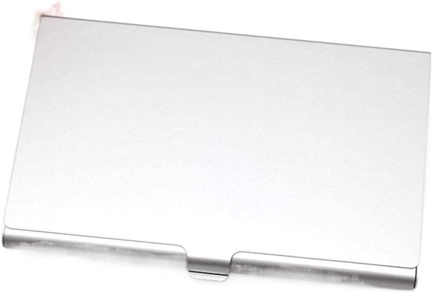 Business Card Case Metal Wallet Aluminum Mult-Card Automatic Creative Men Solid Color Anti-Theft Cover Credit Holder Box(Silver)