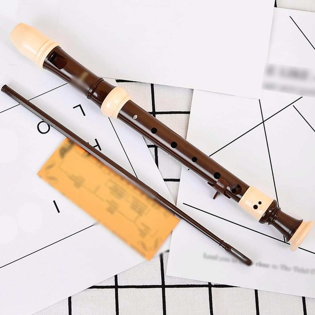 Recorders British Key C Soprano Recorder, Professional Performance Baroque Recorders, The Team Uses Flute Instrument, with Storage Bag + Cleaning Stick (Color : Brown, Size : Baroque)