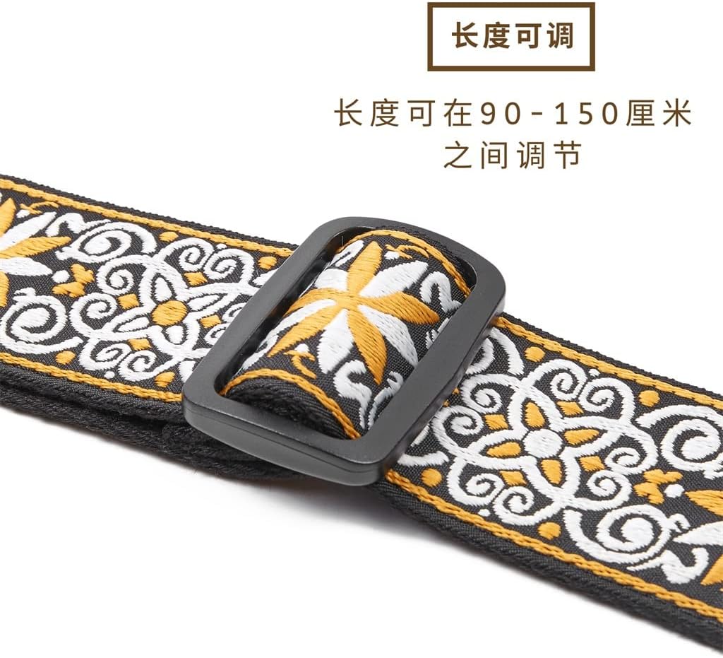 Personality Embroidery Folk Retro Guitar With Acoustic Electric Strap Bass