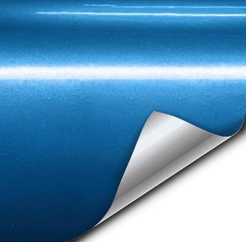 VViViD Liquid Metal Aqua Blue Vinyl Wrap Roll Automotive Air-Release Adhesive DIY Sheet (100ft x 5ft)