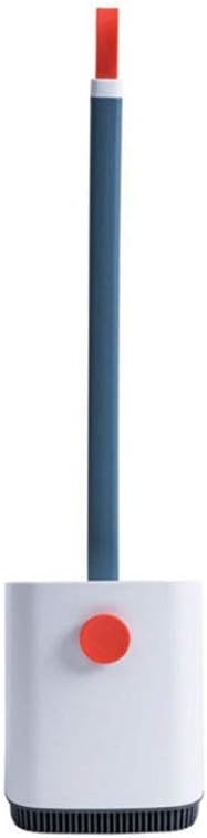 White Toilet Brush Holder-Long Handle Design Won't Stain Hands, Easy to Clean Toilet Bathroom Dirt