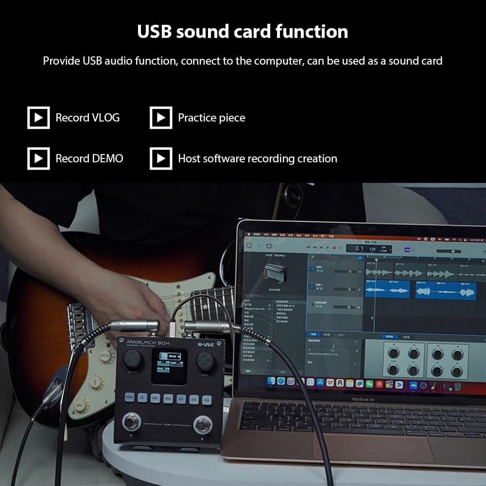 Guitar/Bass AMP Multi Effects Processor 80 Editable Presets 6 Effects Modules 3-Band EQ 20 Preamp 20 IR CAB Slots Multi Effects Pedal LCD Screen Multifunctional Guitar/Bass Effector
