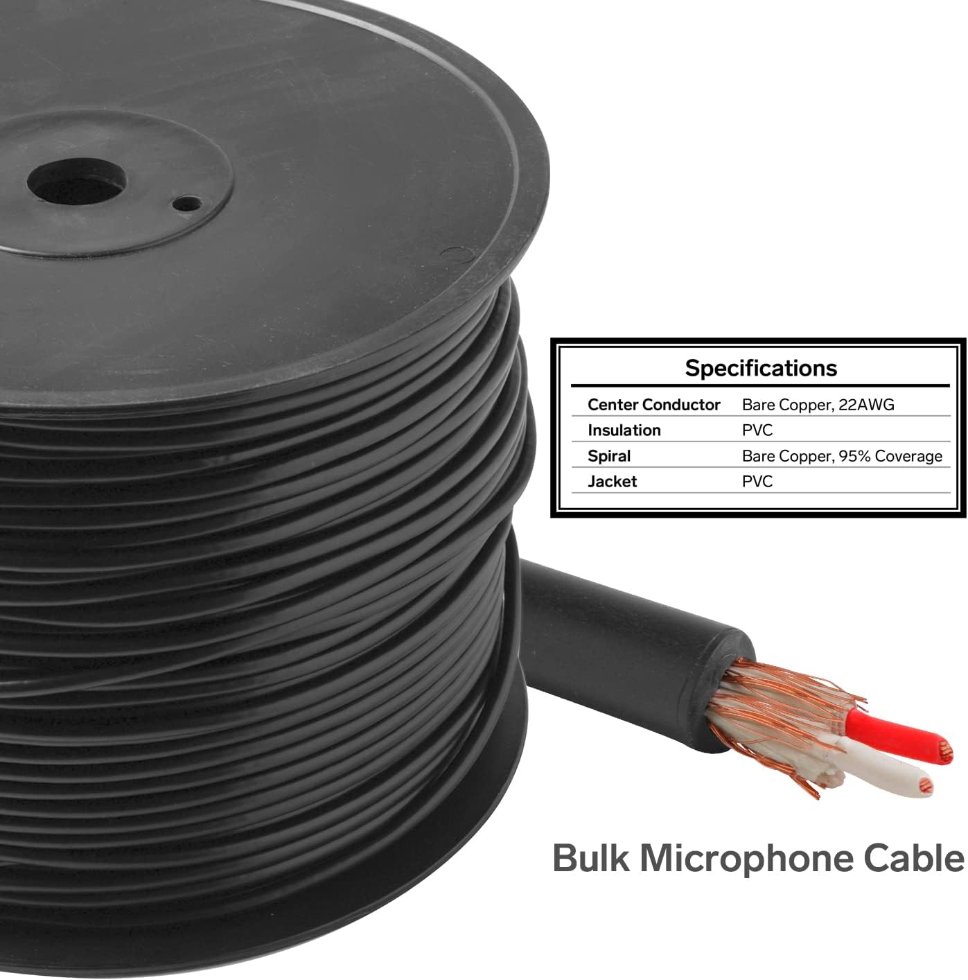 STEREN 1000ft 22AWG 2-Conductor Microphone CableSteren ProAudio: Professional-Grade - Superior Sound Quality for Studio, Stage, and Live Performances