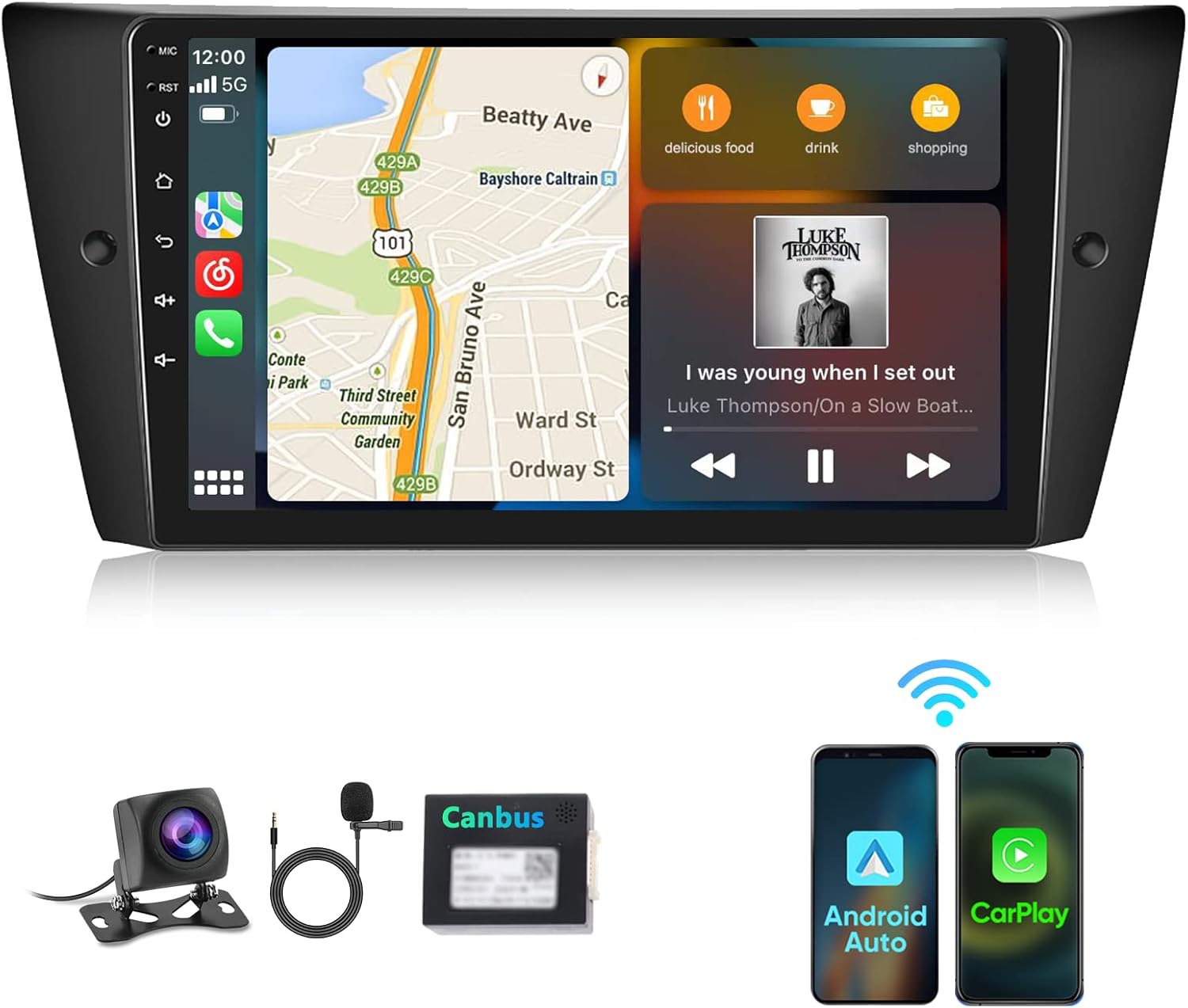 2G+64G Wireless CarPlay Android Auto Android 13 Car Stereo for BMW E90 E91 E92 E93 3 Series 2005-2011, 9