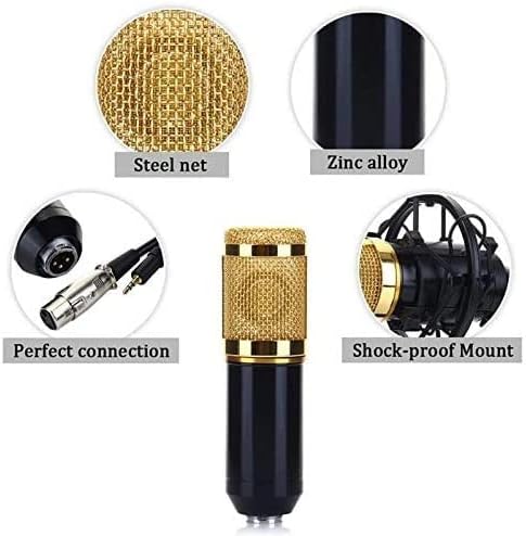 USB Microphone, Metal Condenser Recording Microphone for Studio Recording Vocals, Karaoke Microphone