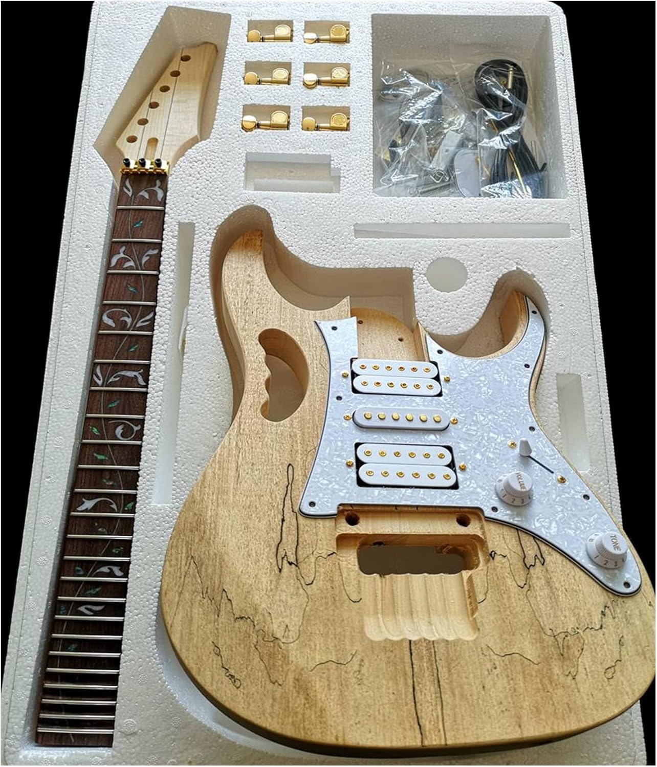Electric Guitar Making Components Making Materials Accessories Maple Basswood Solid Wood Body DIY Guitar Kit (Color : 3)