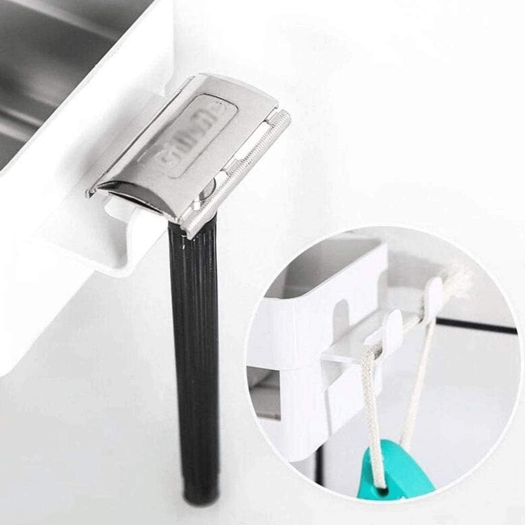 Bathroom Corner Shelf, Wall-Mounted Drain Rack,Adhesive Shower Caddy with 4 Hooks,Bath Storage Basket Kitchen Storage Organizer No Drilling