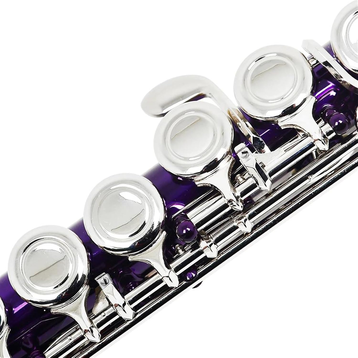 Purple 16 Holes C Tone Flute With E Key Woodwind Instrument Closed Key Cupronickel Tube With Padded Bag