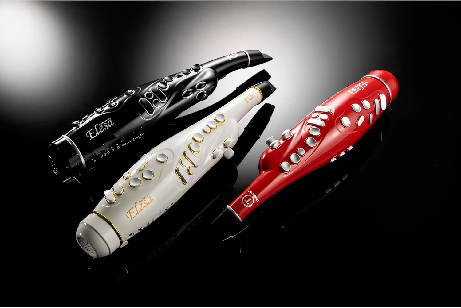 Elesa Electronic Saxophone, Digital Wind Instrument, Bluetooth (White)