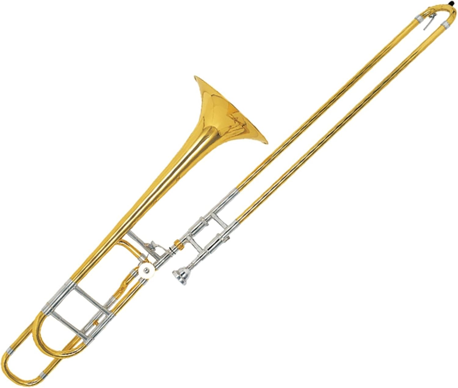 FLFL Student Trombone Professional B Flat to F Sub-Intermediate Pitch Trombone White Copper Diaphonic Tube