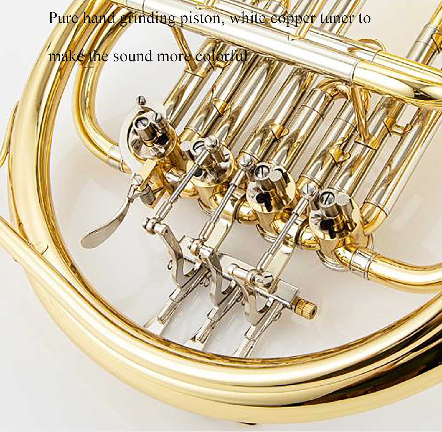 F/Bb 4 Keys Double French Horn - Brass Lacquer Gold Craft French Horn - Includes Musical Instrument Box for Beginners Examinations Professional Performance