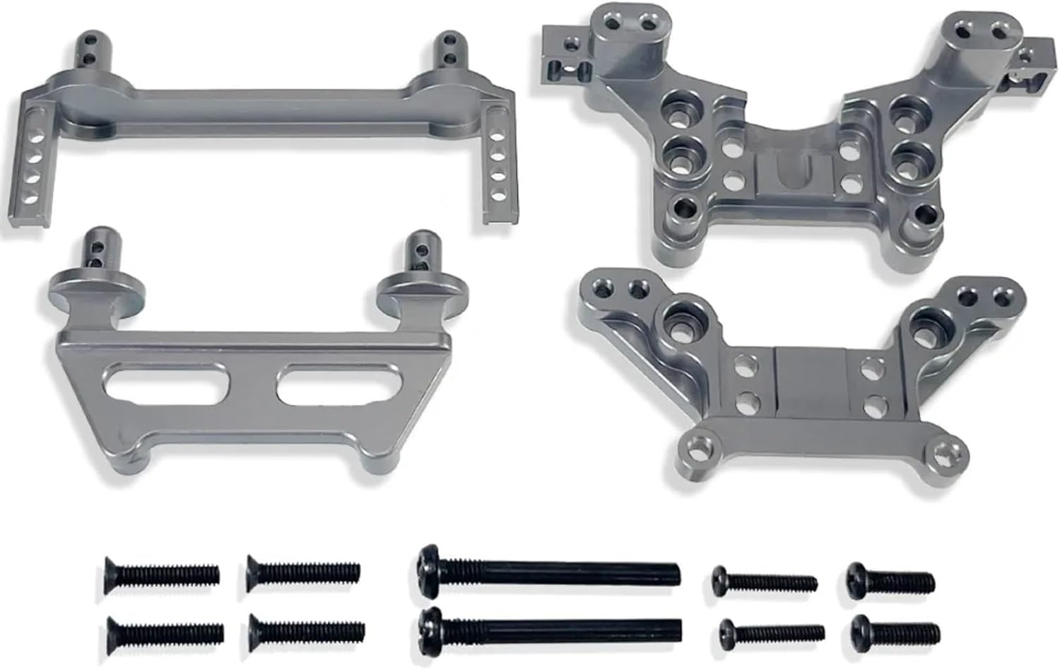 RC Car Upgrade Parts for MJX for Hyper Go 1/16 16208 16209 16210 H16 H16BM RC Car Metal Body Pillars Front Rea Shock Tower Upgrade Parts Accessories(Grey)