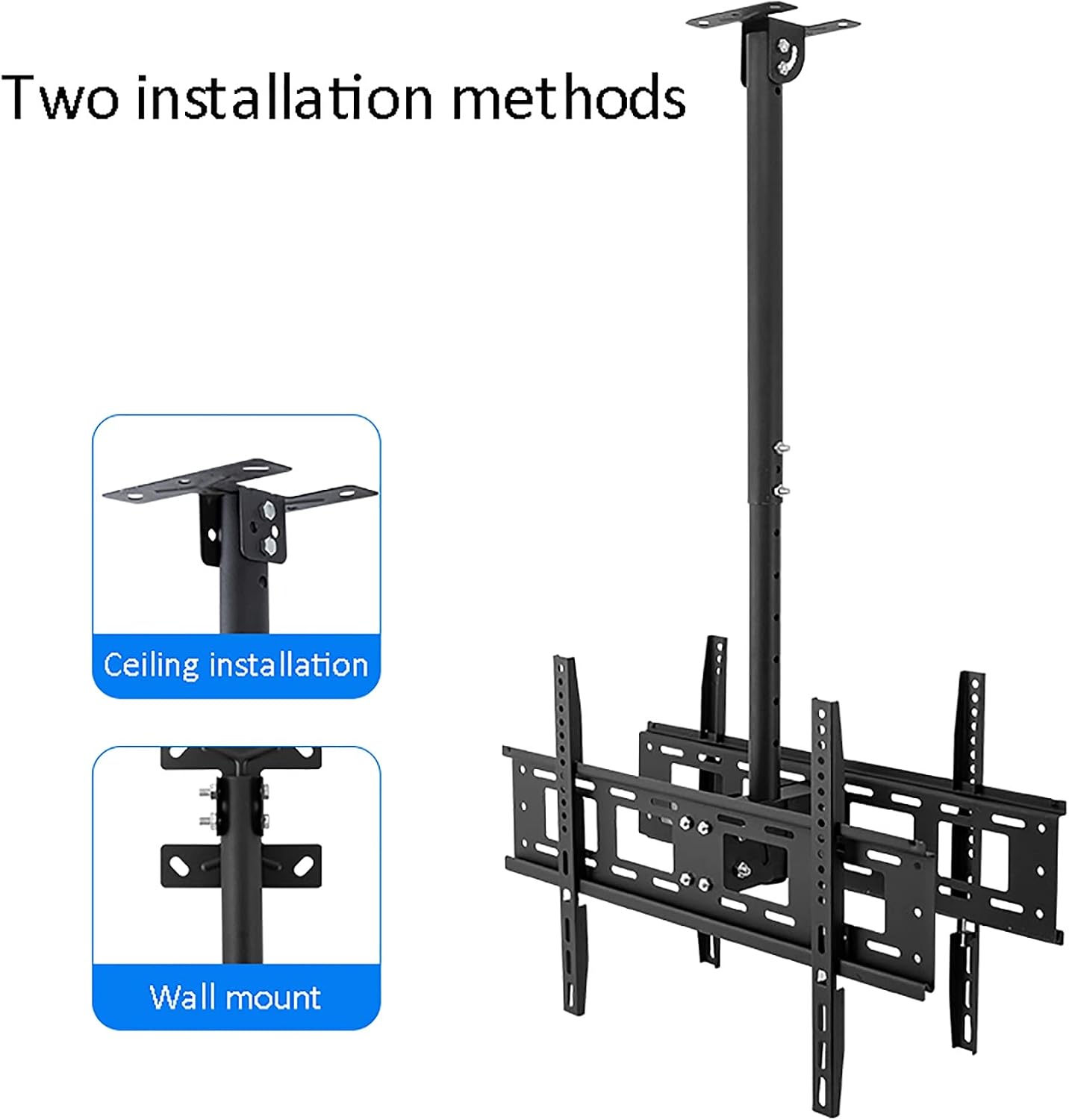 TV Stand,tv Wall Mount Double Screen Ceiling TV Mount, Adjustable Tilt Swivel, Fits Most 40-70 Inch LED Screen Display,2m