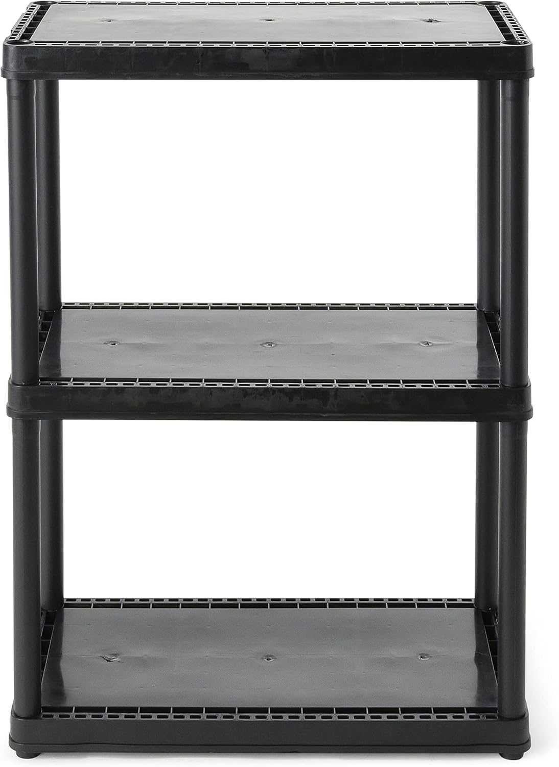Gracious Living 3 Shelf Fixed Height Light Duty Storage Unit 12 x 24 x 33 Organizer System for Home, Garage, Basement, & Laundry, Black (2 Pack)