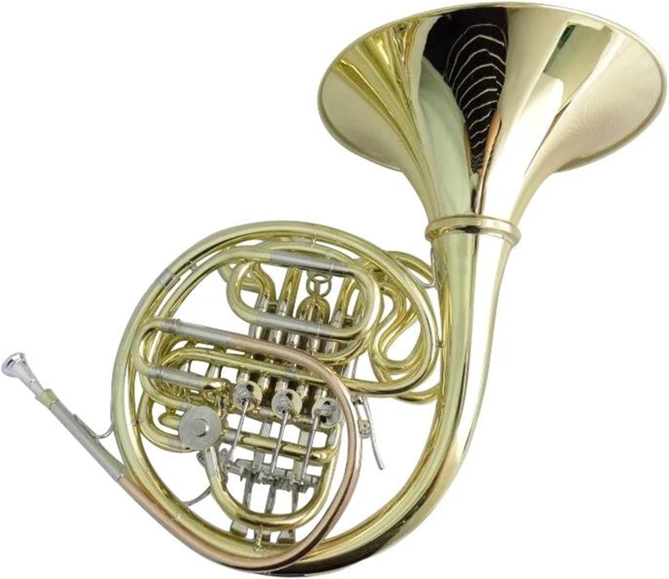 Brass French Horn F/Bb Double French Horn Musical Instruments 4 Valves Divided With Case Mouthpiece Gold Lacquer