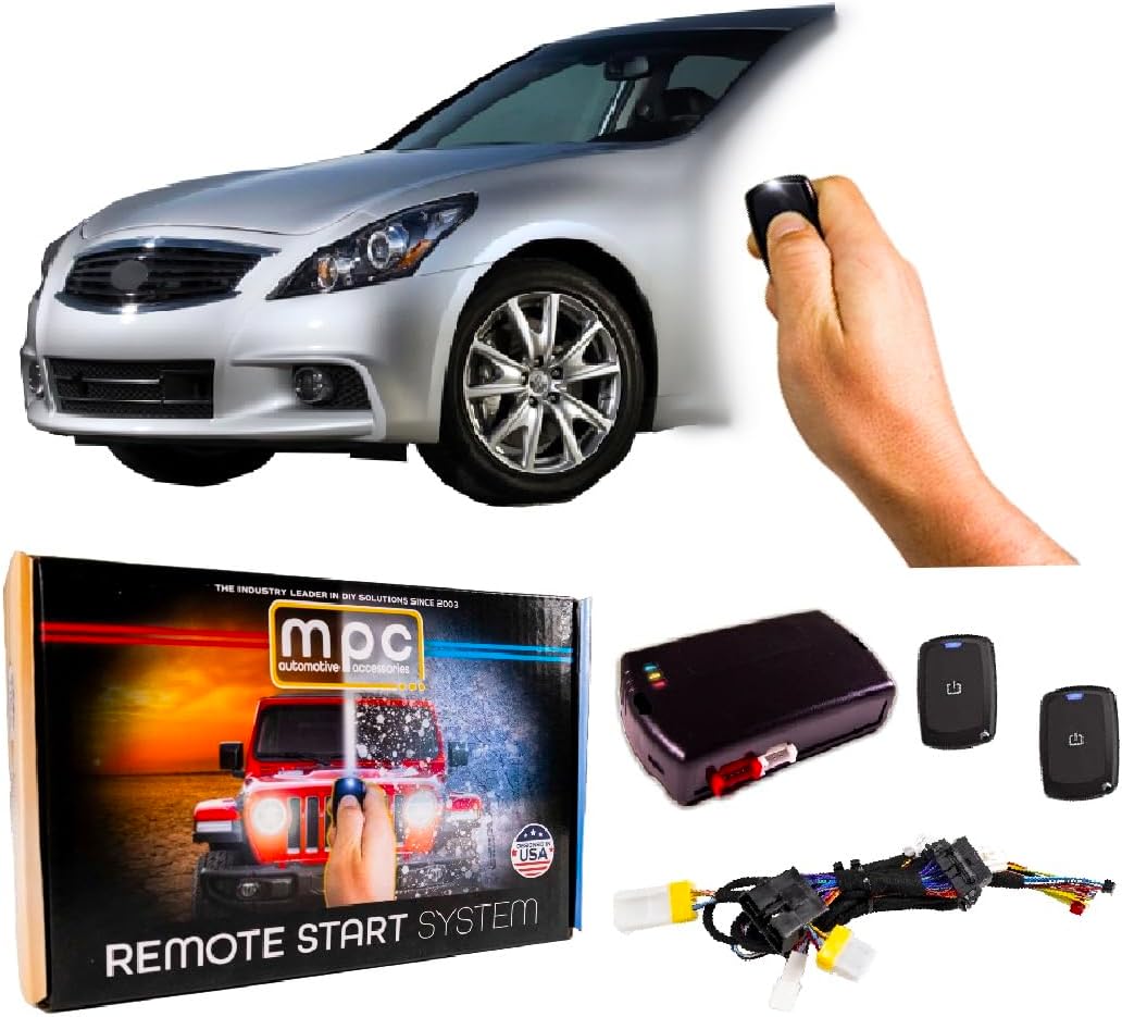 MPC Complete Factory Remote Activated Remote Start Kit Compatible with 2010-2013 Infiniti G37 - Push-to-Start - with T-Harness