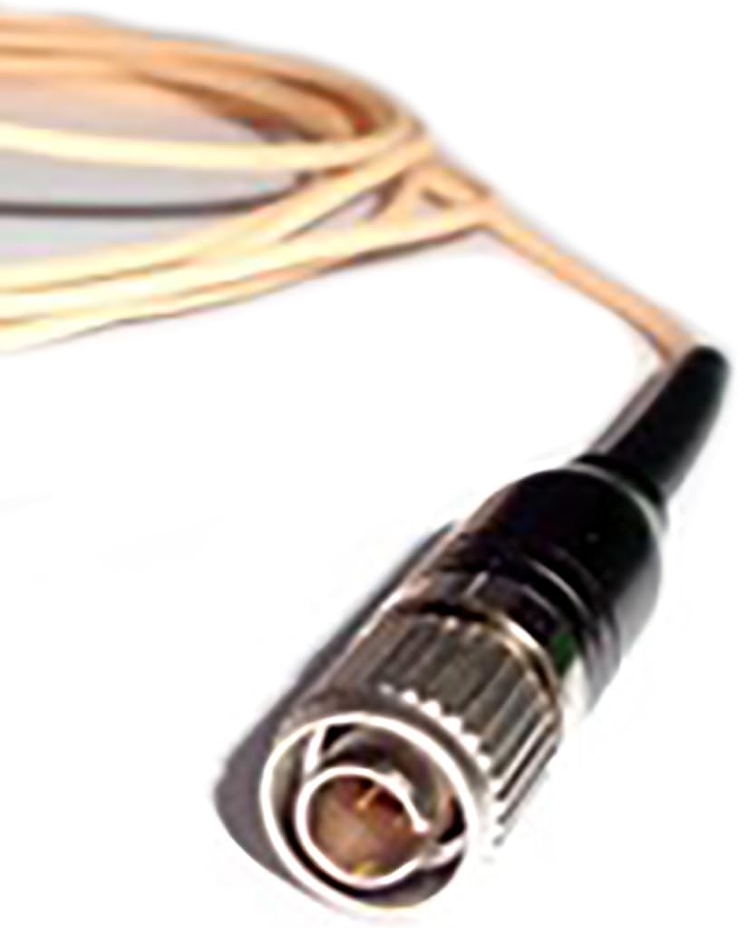 Mini Headset Microphone cH-Style Earhook Headset Mic Compatible with Audio Technica Bodypack Transmitter (Tan)