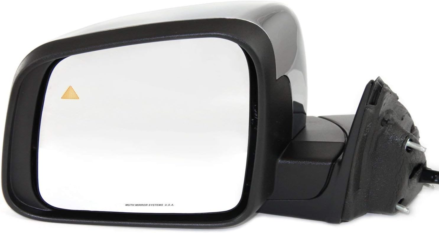 Kool Vue Driver Side Power Heated Signal Mirror for Jeep Grand Cherokee 2011-2021, Manual Fold, Blind Spot Mirror, Memory, Without Auto-Dimming, Chrome